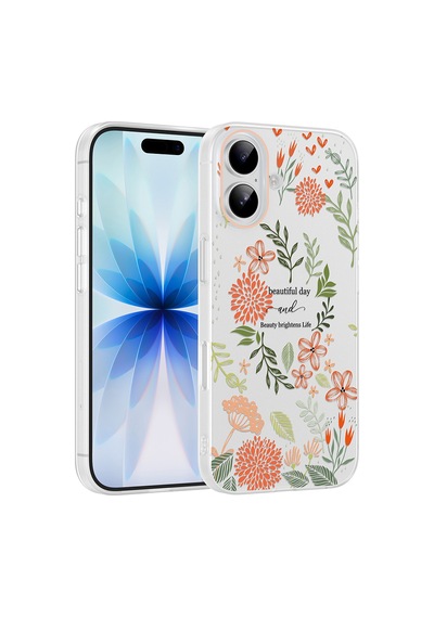 Apple iPhone Uyumlu 16 Kılıf Kamera Korumalı Desenli Zore Klip Kapak - Beautiful -