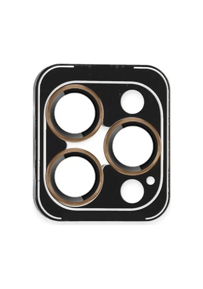 iPhone  Uyumlu  16 Pro Max Pvd Metal Kamera Lens - Gold