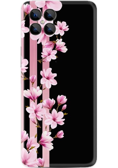 Omix X600 Kilif Resimli Silikon Pink Flowers 3 1393 548262361