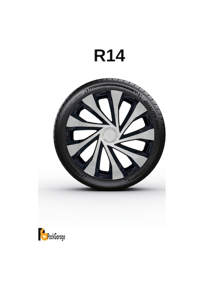 Lancia Thema 14'' İnç Jant Kapağı 4 Adet Siyah Gri C122