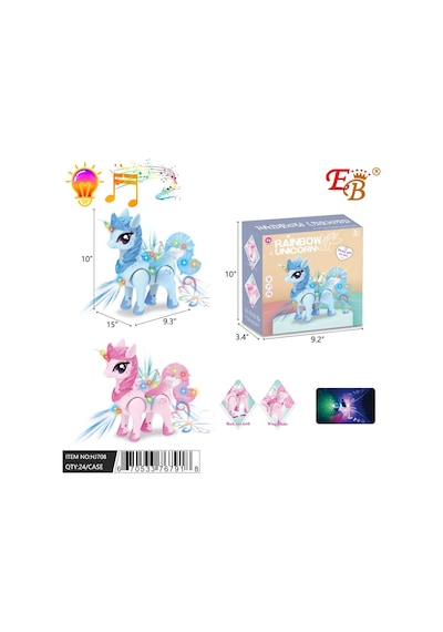 Rainbow Unicorn Unicorn Oyuncak Pembe Ve Mavi Renk Asortili Akıl Küpleri