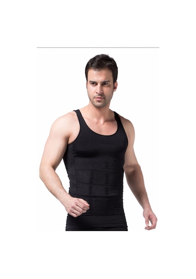 Ff Fit Form Giyim Jineko Premium Erkek Atlet Korse Bel Göğüs Göbek Toparlayıcı Siyah