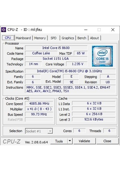 İntel İ5 8600 3.1 Ghz Lga 1151 Pin 9mb Ön Bellek Sr3x0 Masaüstü İşlemci