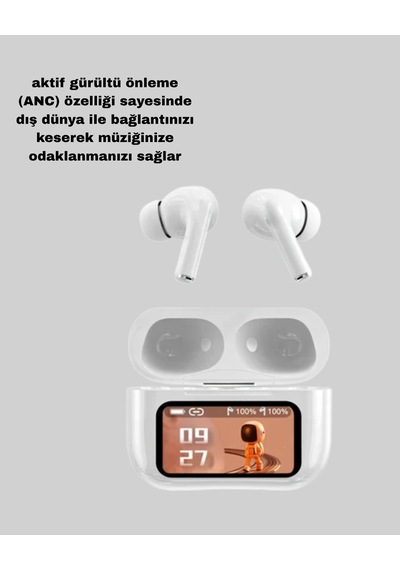 Anc Bluetooth Kulaklık Dokunmatik Powerbank Kutulu Akıllı Sensörlü 1