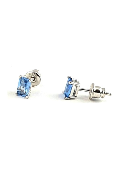 Sky Diamond Blue Creative Sapphire 925 Ayar Gümüş Tek Taş Küpe