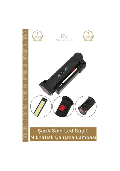 Premium Seri 3 Modlu Beyaz Gün Işığı Mıknatıslı Şarjlı Smd Led Güçlü Mıknatıslı Çalışma Lambası Çok Renkli