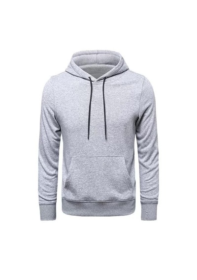 Suma Gri Erkek Basic Sweatshirt Hoodie Uzun Kol