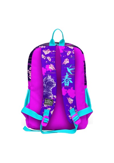 Coral High Kids Mor Pembe Anime Kedi Desenli 3 Lü Okul Çanta Seti Set0123753