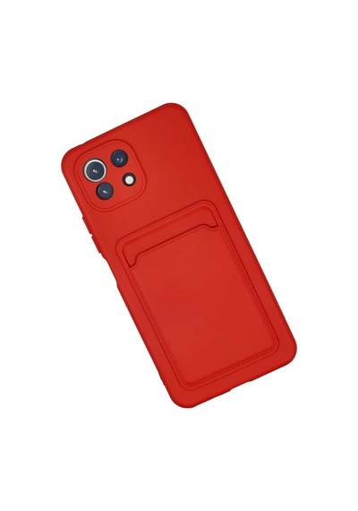 Cosmotex Newface Xiaomi Mi 11 Lite Kılıf Kelvin Kartvizitli Silikon - Kırmızı