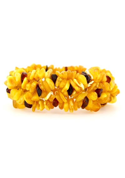 Kehribar Bileklik Amorf Tasarım Ambergold Blk23-120 Çok Renkli
