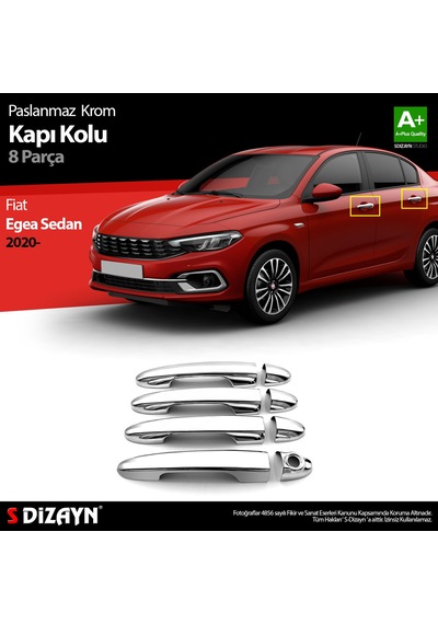 S-Dizayn Fiat Egea SD Krom Kapı Kolu 8 Prç. 2020 Üzeri