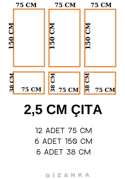 Açık Gri Boyanabilir Çıta Hazır Kesim Anka141 20,40 Metre