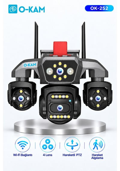 O-kam Ok-252-premium W 4 Lensli Wi-fi Ptz Güvenlik Kamerası