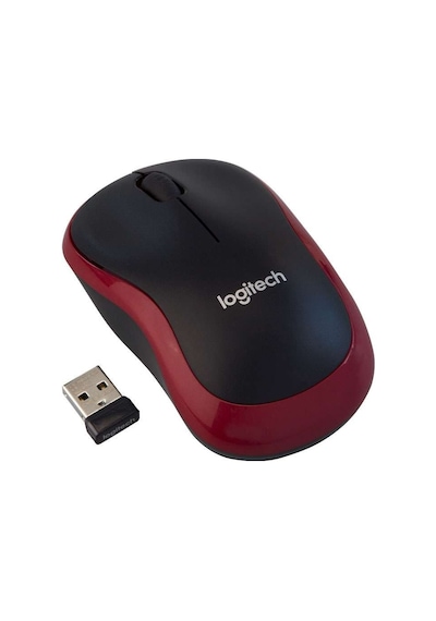 Logıtech M185 Nano Mouse Kablsz Black/red 910-002237
