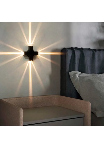 Elektrikle Çalışır, 4 Watt, Modern Tasarım İç Ve Dış Mekan Duvar Apliği, 3200 Kelvin, 220v Led Aplik Siyah