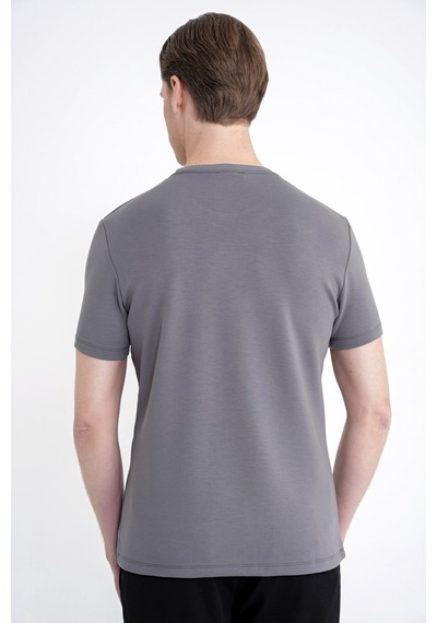 Efor Comfort Fit Bisiklet Yaka %97 Esnek Pamuklu Antrasit Tişört Ts 885