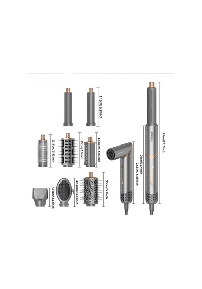 M8 8in1 Saç Şekillendirme Seti Silver
