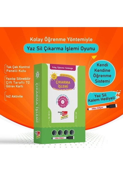 Kolay Öğrenme Yöntemiyle Yaz Sil Çıkarma İşlemi - Dikkat Atölyesi Yayınları