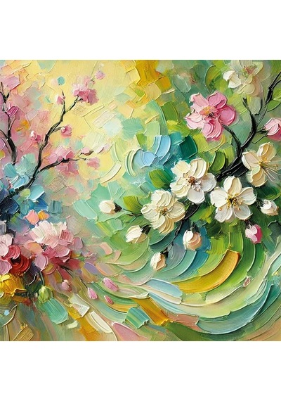 Buradabulabilirsin İlkbahar Mevsimi Kanvas Tablo 60x60cm Bbz Çok Renkli