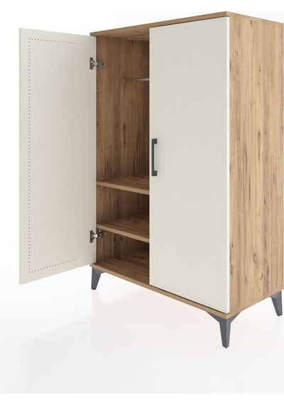 Hyperion Dolap 2 Raflı 2 Kapaklı Tek Askılı 88x44x134 Çam-aytaşı Çam