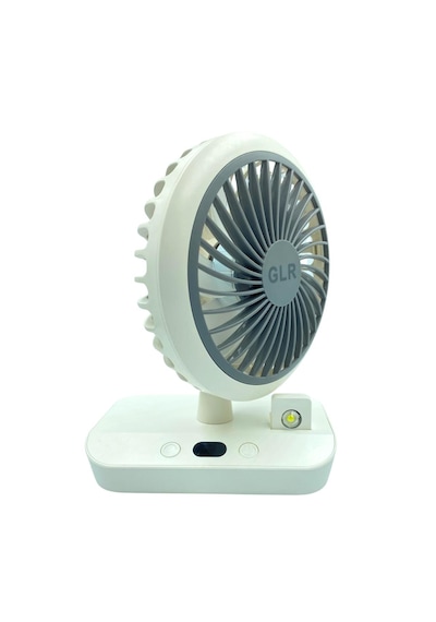 Bigmate Beyaz Mini Masa Fanı Taşınabilir Serinletici Işıklı Şarjl