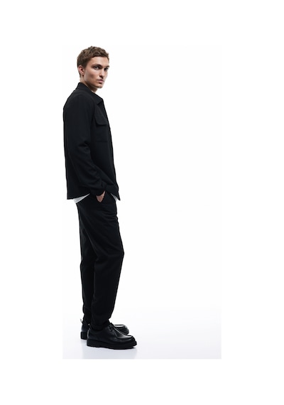Koton Beli Bağcıklı Katlamalı Paça Cep Detaylı Slim Fit Pantolon Siyah 6wam40038hw Siyah