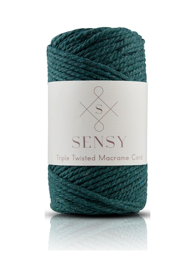 Sensy Premium 3 Büküm Ipi 3mm Üç Büküm Taranan Makrome Halat Ip 3lü Set Nefti Yeşil-kiremit-hardal