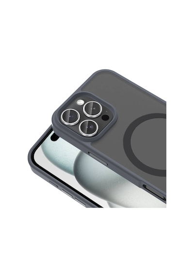 Goocamp Apple Uyumlu iPhone 16 Pro Max Kılıf Magsafe Şarj Özellikli Mat Arka Yüzey Sio Kapak-siya Siyah