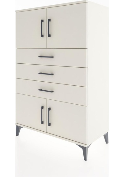 Hyperion Dolap Tek Raflı 3 Çekmeceli 4 Kapaklı 88x44x134 Aytaşı-aytaşı Aytası