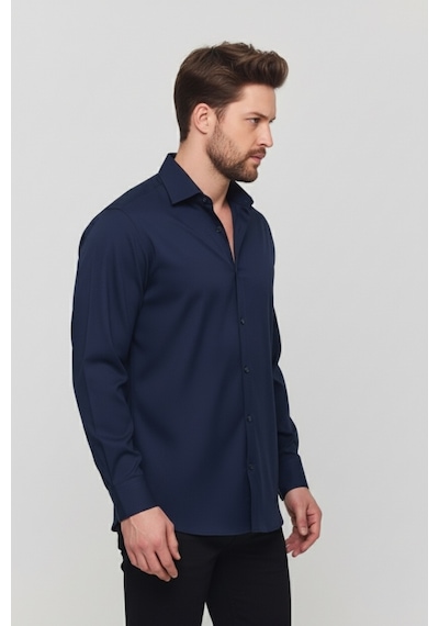 Yxc Trend Maker Oversize Rahat Kesim Erkek Gömlek Lacivert