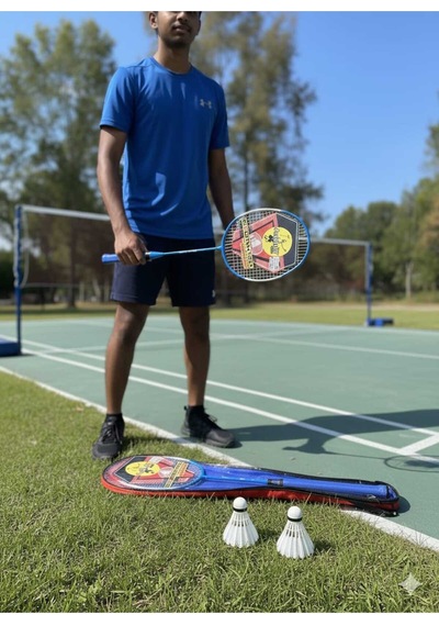 Profesyonel Kalite Çantalı Bedminton Seti 2 Raket 1 Top Badminton Seti Çok Renkli - 789612491