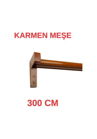 Karmen Ahşap Başlıklı İki Kanallı Dekoratif Ray Meşe 300 Cm Meşe