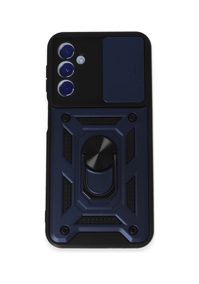Samsung Uyumlu Galaxy M34 5g Kılıf Pars Lens Yüzüklü Silikon - Lacivert 0