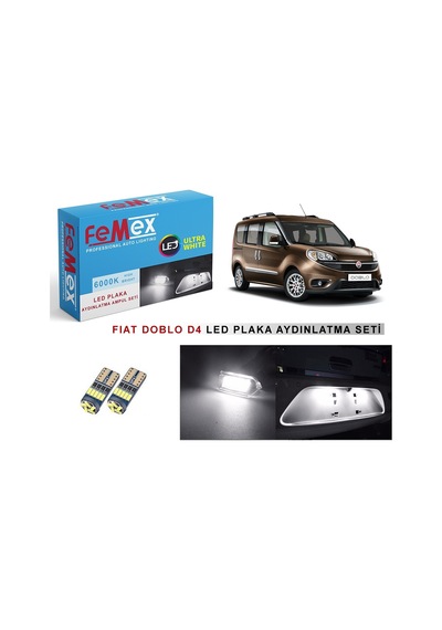 Fiat Doblo D4 Led Plaka Aydınlatma Ampul Seti Femex Parlak Beyaz