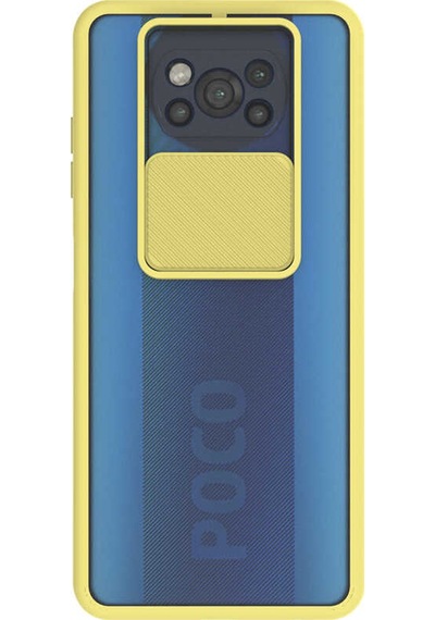 Xiaomi Poco X3 ile Uyumlu Kapak Lensi Açılır Kapanır Kamera Korumalı Silikon Kılıf