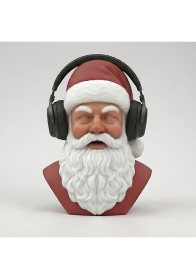 Happy3dworld Noel Baba Büst Kulaklık Standı, 3d Baskı Dj Noel Dekoru