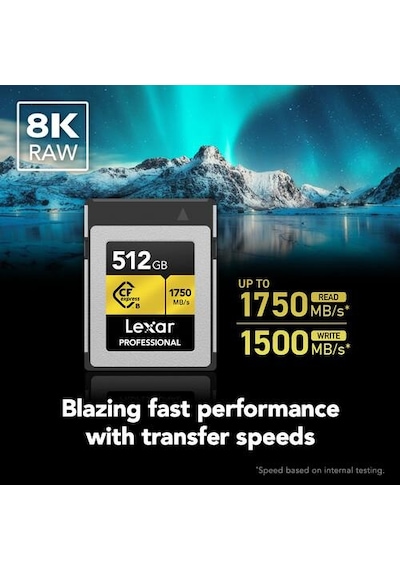 Lexar LCXEXPR512G-RNENG 512 GB Gold Serisi Cfexpress Type B Hafıza Kartı