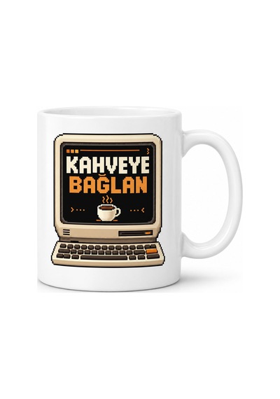 Kahveye Bağlan Tasarımlı Porselen Kupa - Model 665 Diğer