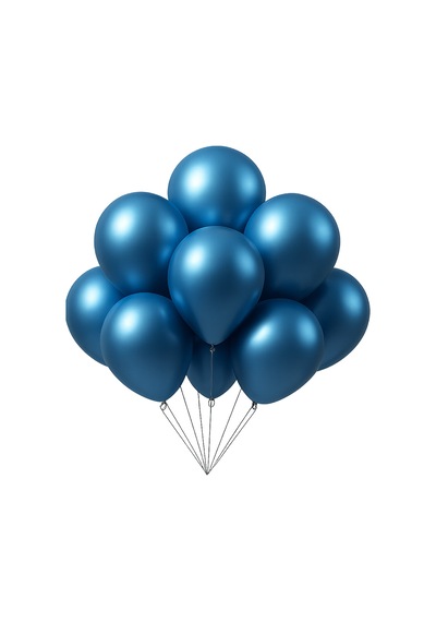 Metalik Balon 11 İnc 28 Cm 10 Adet Parti Doğum Günü Kutlama Süsleri Mavi