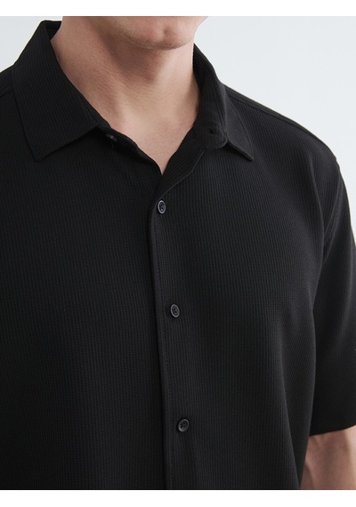 Lcw Vision Siyah Regular Fit Erkek Dokulu Gömlek