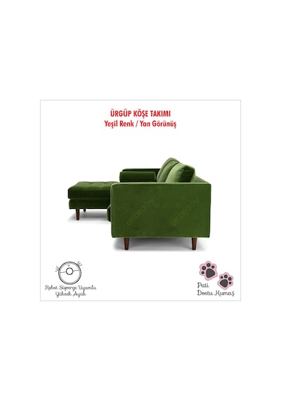 Ürgüp Yeşil Modern Köşe Koltuk Takımı Baby Face Yumuşak Leke Tutmaz Kumaş Rahat Köşe Takımı Sol Köşe Yeşil Ürgüp Yeşil Modern Köşe Koltuk Takımı Baby Face Yumuşak Leke Tutmaz Kumaş Rahat Köşe Takımı Sol Köşe Yeşil