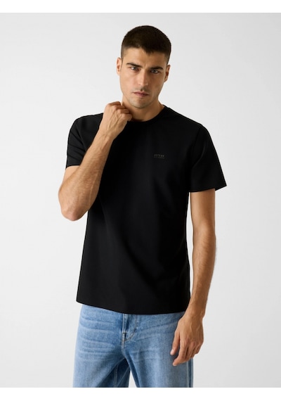 Guess Kısa Kollu Bisiklet Yaka Yeni Teknik Esnek Erkek Siyah T-shirt M6rı19kd202-jblk Siyah