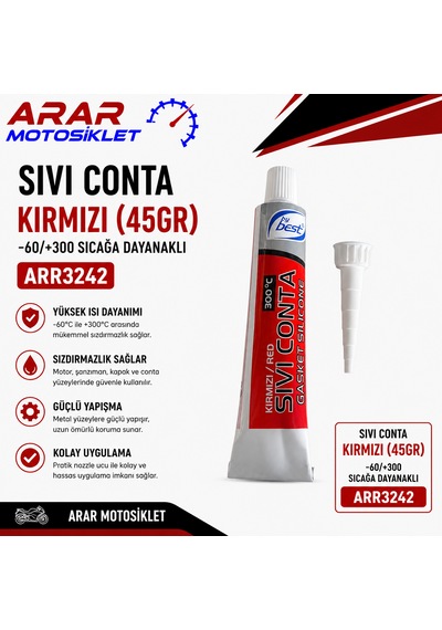 Sıvı Conta Kırmızı 45gr -60/+300 Sıcağa Dayanaklı-arr3242