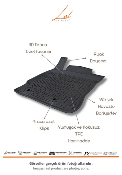 Toyota Corolla 3d Havuzlu Paspas 2007-2013 Uyumlu