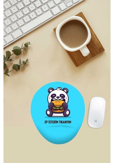 Ep Isterim Ep Tıkanayım Desenli Bilek Destekli Mouse Pad Mousepad