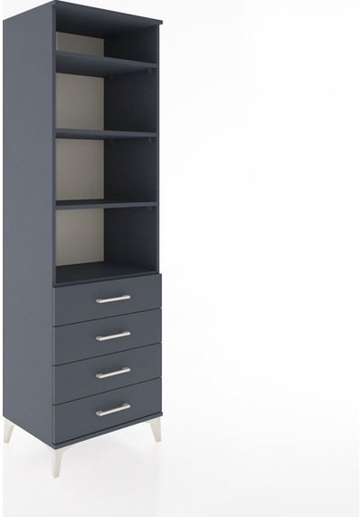 Hyperion Dolap 4 Raflı 4 Çekmeceli 60x44x195 Antrasit-antrasit Antrasit