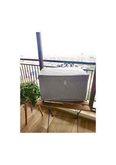 4 Adet Kapaklı Kutu Hurç Maxi Boy 50*40*30* Çok Amaçlı Kutu Hurç Gri
