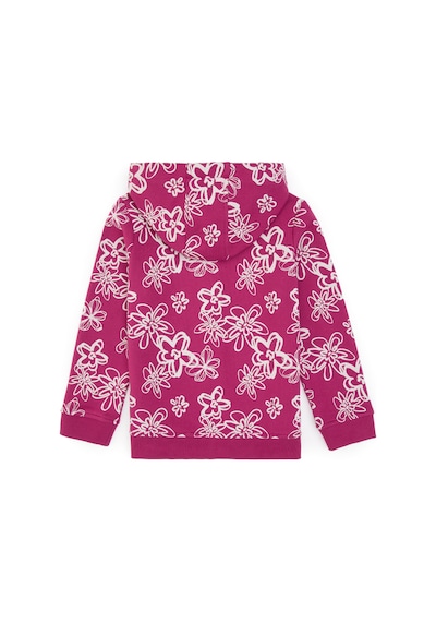 U.S. Polo Assn. Kız Çocuk Pembe Kapüşonlu Fermuarlı Çiçekli Sweatshirt 50317959-VR041
