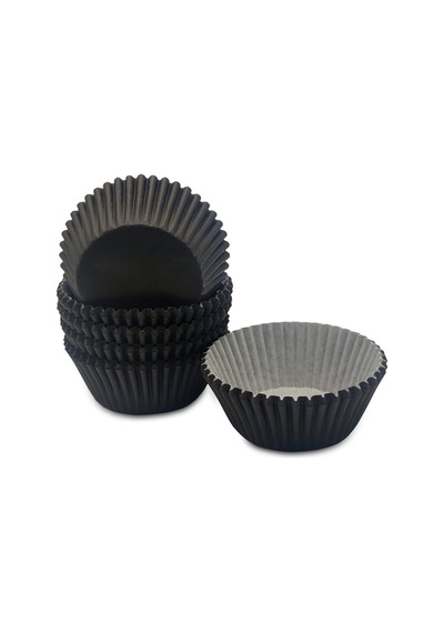Muffin Cupcake Kek Kalıbı Kapsülü Özel Pet Kapsül 25 Adet Siyah Goldcakes