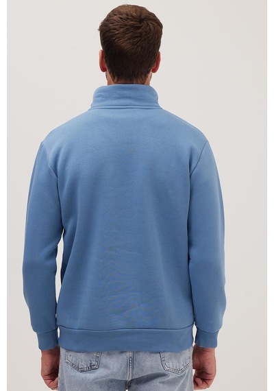 Tudors Unisex Relax Fit Rahat Kesim Pamuklu İçi Polarlı Yarım Fermuarlı Petrol Mavi Dik Yaka Sweatshirt-35158 Petrol Mavi Tudors Unisex Relax Fit Rahat Kesim Pamuklu İçi Polarlı Yarım Fermuarlı Petrol Mavi Dik Yaka Sweatshirt-35158 Petrol Mavi